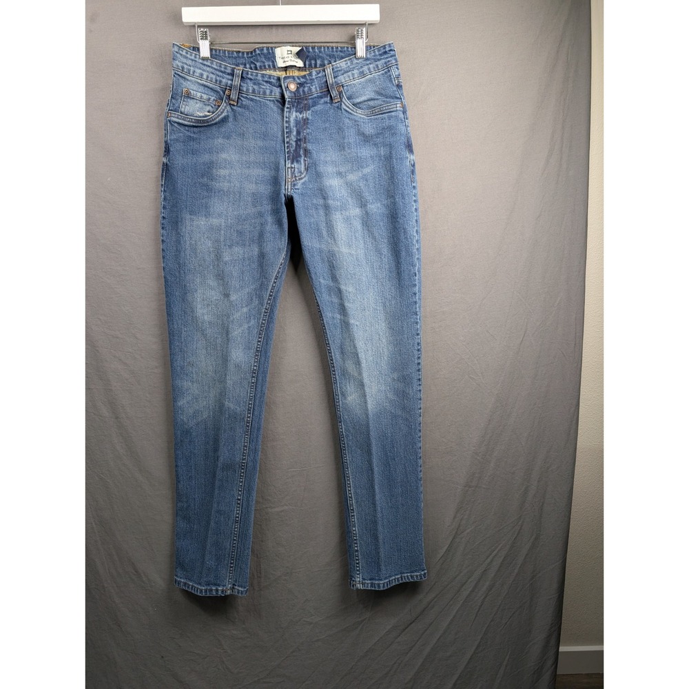 Thread and Cloth Mens Blue Slim Straight Leg Stretch‎ Denim Jeans 32x30